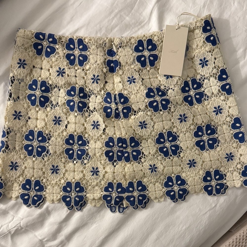 Kith Cream and Blue Lace Skirt